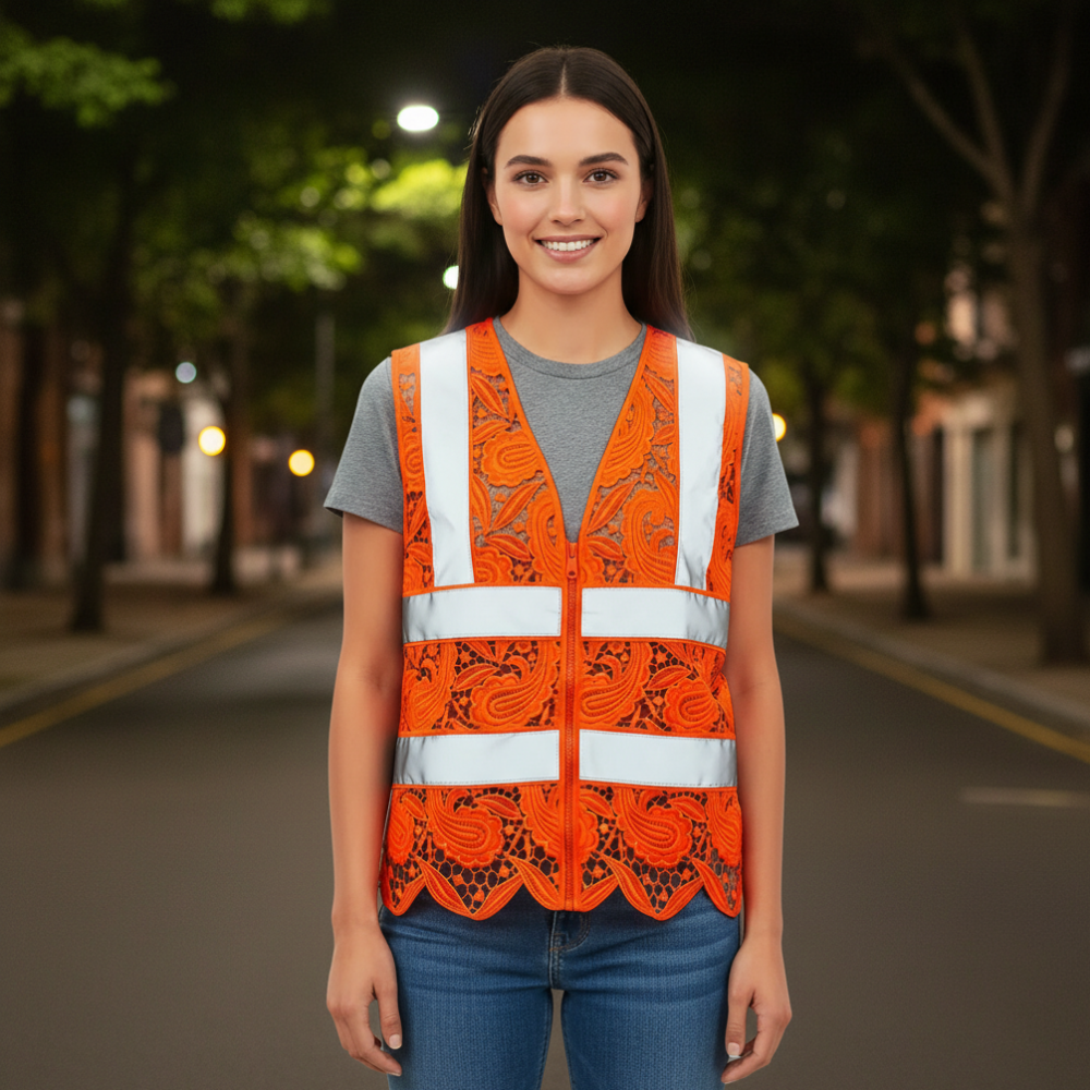 Lace Reflective Vest With Zipper — view 3