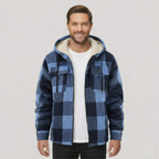 Everyday Plaid Flannel Sherpa Lined Hoodie Jacket — view 8