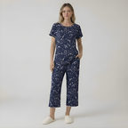 Printed Short Sleeve Capri Sleepwear Set For Women — view 4