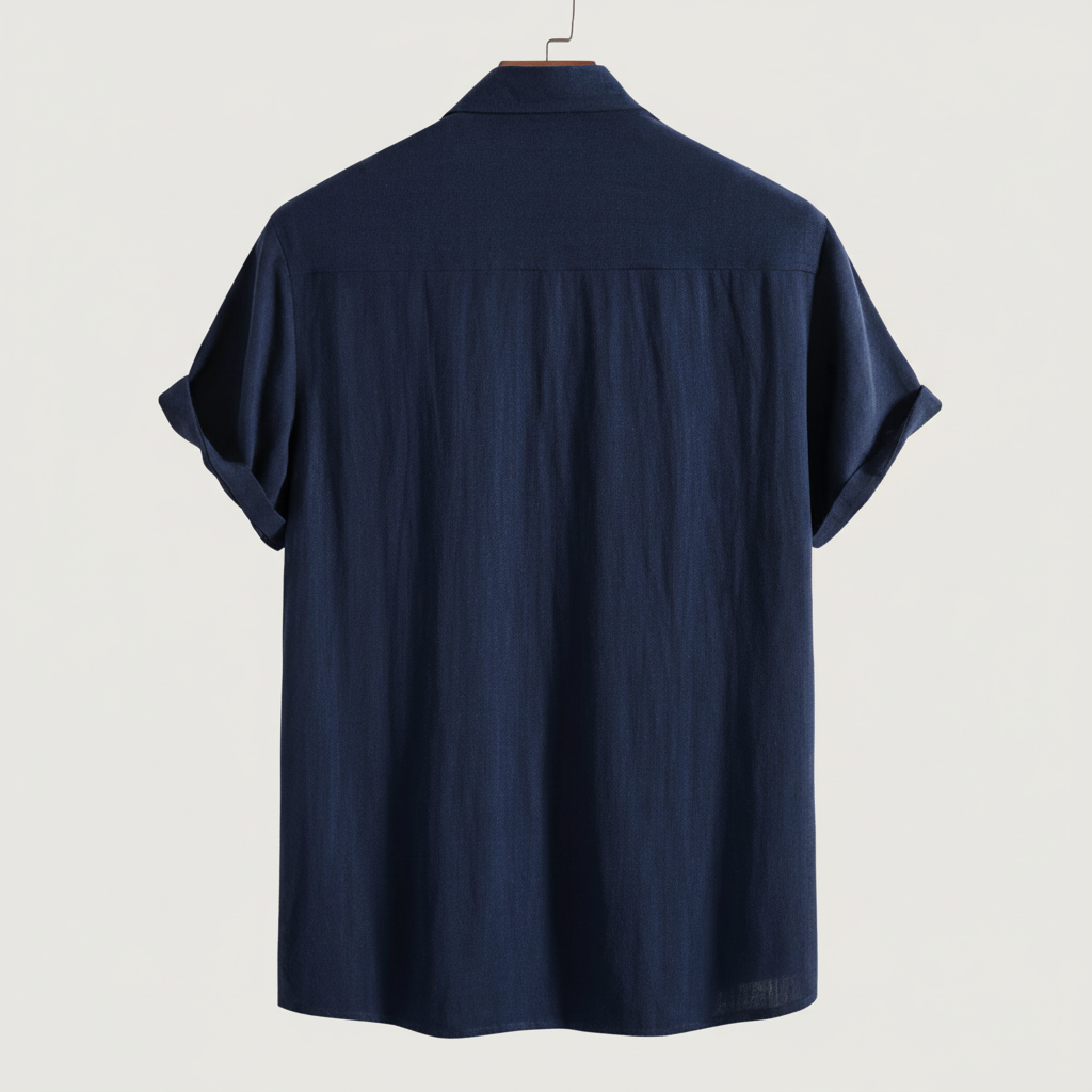 Rayon Linen Blend Button Up Shirt — view 8