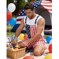 250th Anniversary American Flag Overalls Denim Bib Jumpsuit Shorts Jean Romper for Men(Red White Blue,2XL) — view 5