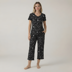 Short Sleeve Printed Capri Pajama Set For Women — view 2
