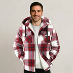 Sherpa Lined Plaid Flannel Zip Hoodie Jacket — view 10