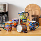 Pack Of 6 Bohemian Style Porcelain Coffee Mugs — view 3