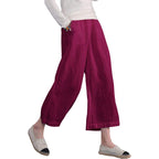 Women Loose Cotton Capris Cropped Wide Leg Pants-Legletic | SLIMG:7058953332979671356