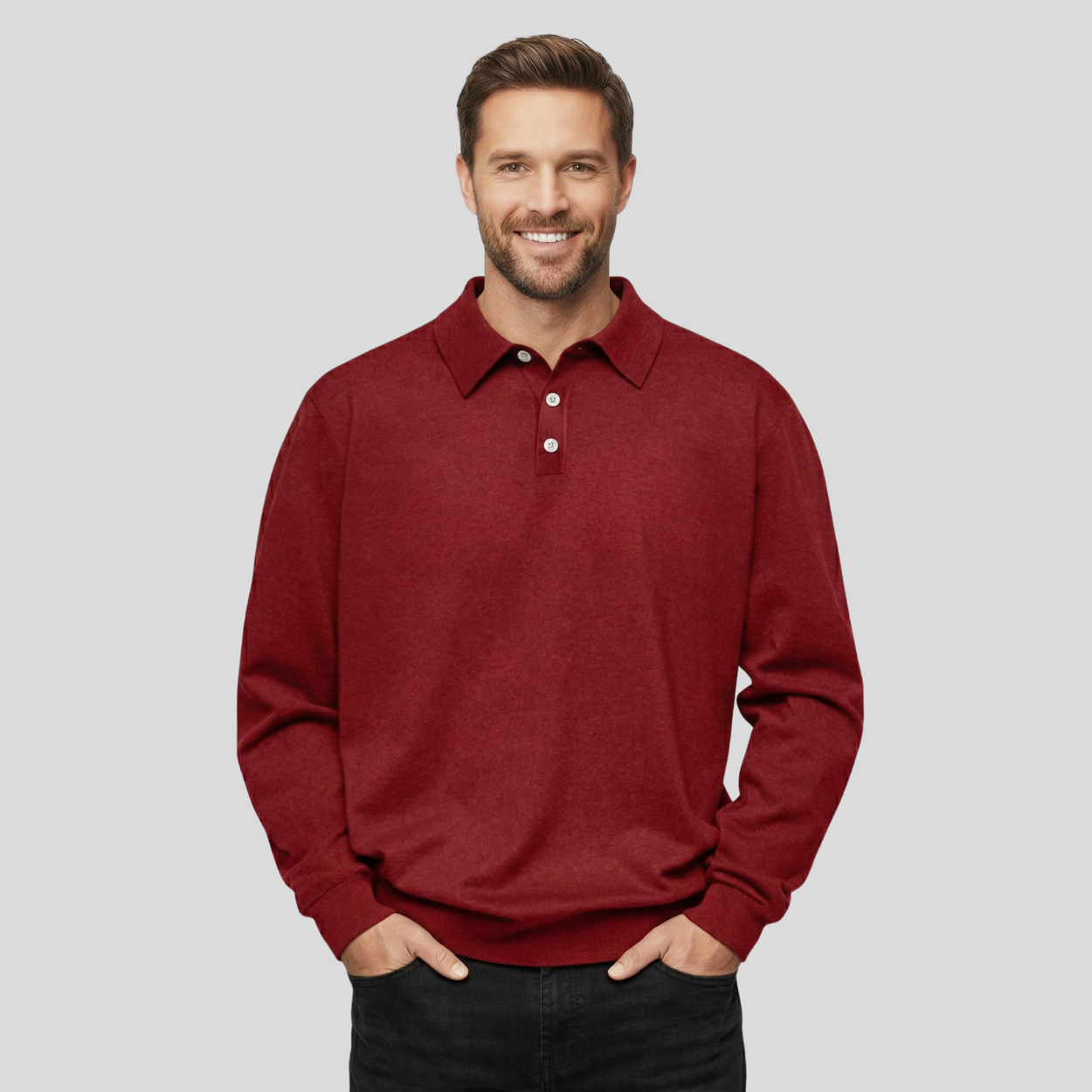 Classic Cashmere Lapel Polo T Shirt — view 7