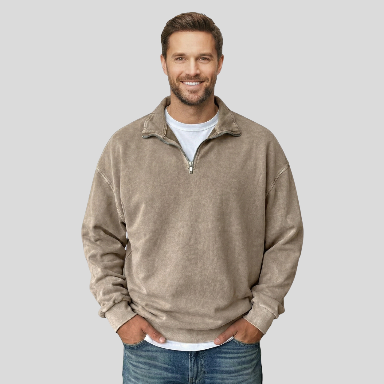 Classic Half Zip Collar Sweatshirt — view 7