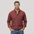 Classic Solid Long Sleeve Button Down Shirt — view 8