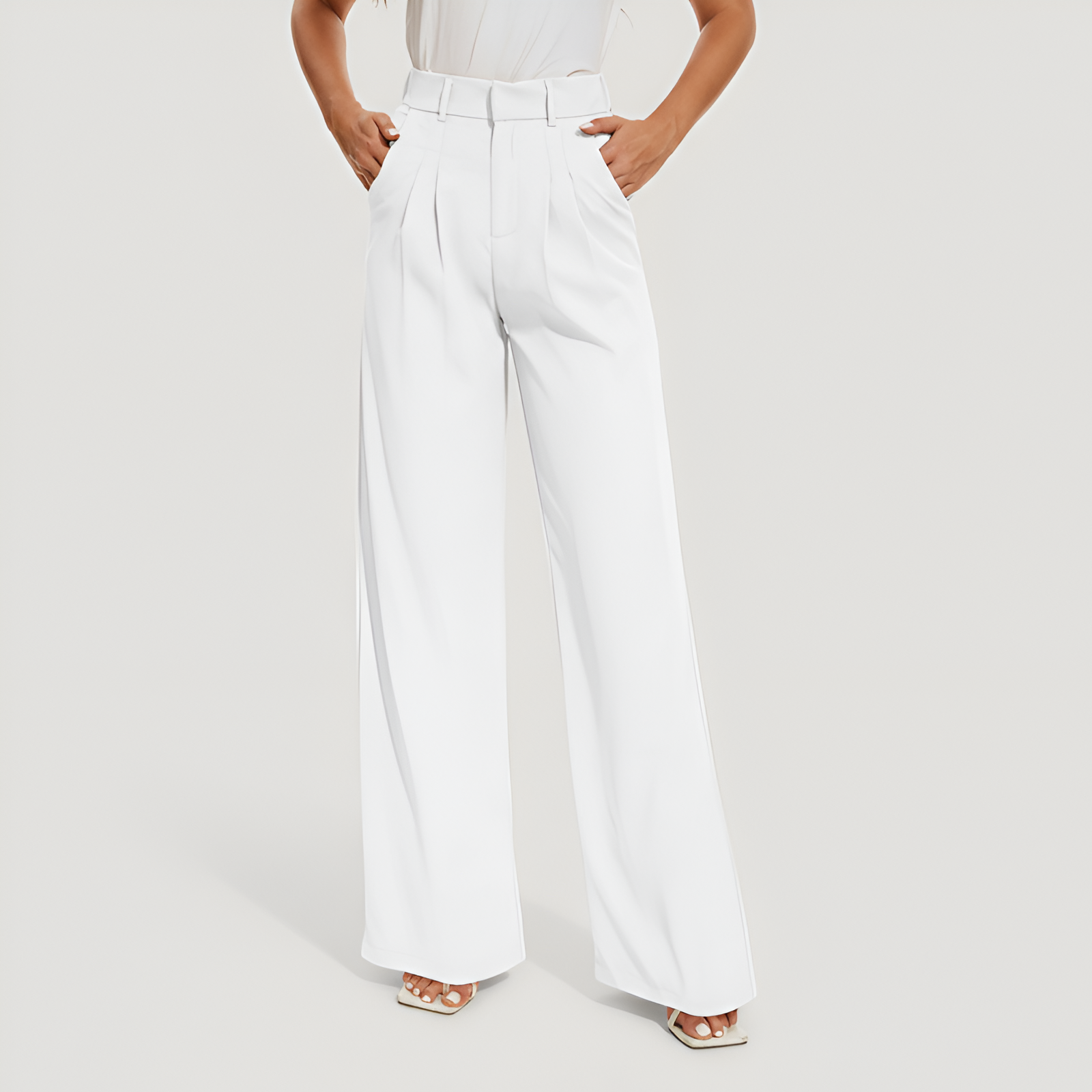 Pleated Front Tailored Full Length Pants — view 8
