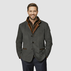 Leather Blazer with Shearling Collar Jacket — view 5