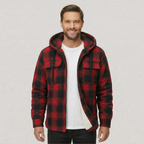 Everyday Plaid Flannel Sherpa Lined Hoodie Jacket — view 6