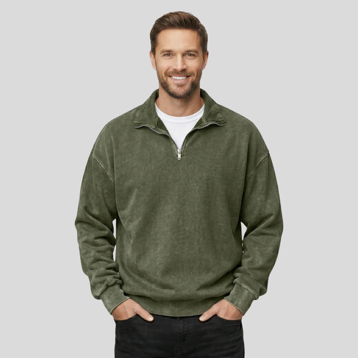 Classic Half Zip Collar Sweatshirt — view 10