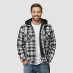 Quilted Hooded Plaid Flannel Jacket — view 5
