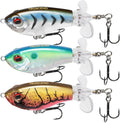 TRUSCEND PoPobait with BKK Hooks, Top Water Plopper Fishing Lures for Bass Walleye Pike Catfish Musky Perch, Floating Lu