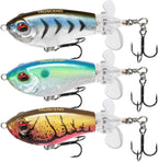 TRUSCEND PoPobait with BKK Hooks, Top Water Plopper Fishing Lures for Bass Walleye Pike Catfish Musky Perch, Floating Lu