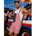 250th Anniversary American Flag Overalls Denim Bib Jumpsuit Shorts Jean Romper for Men(Red White Blue,2XL) — view 7