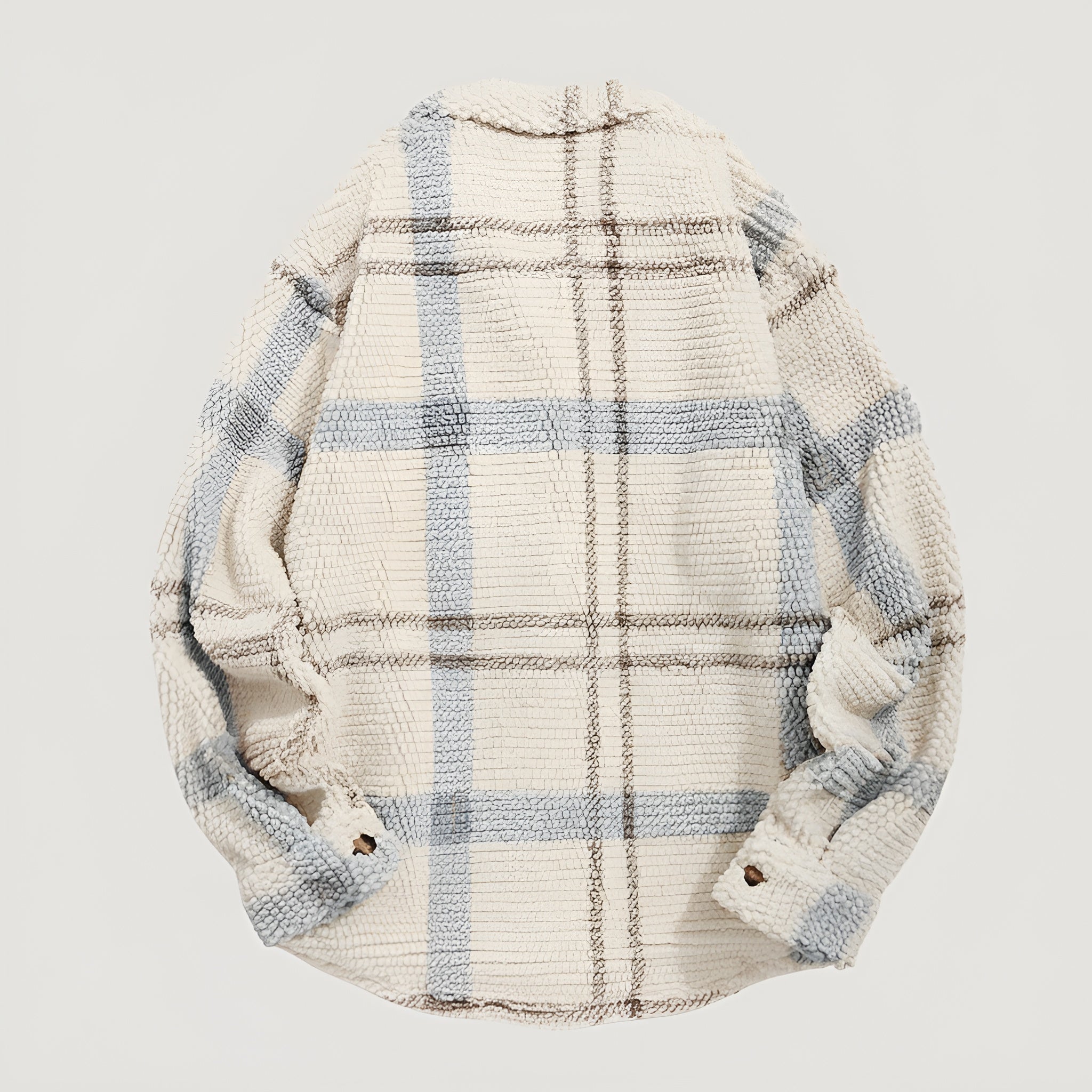 Plaid Fleece Button Down Shirt Jacket — view 5