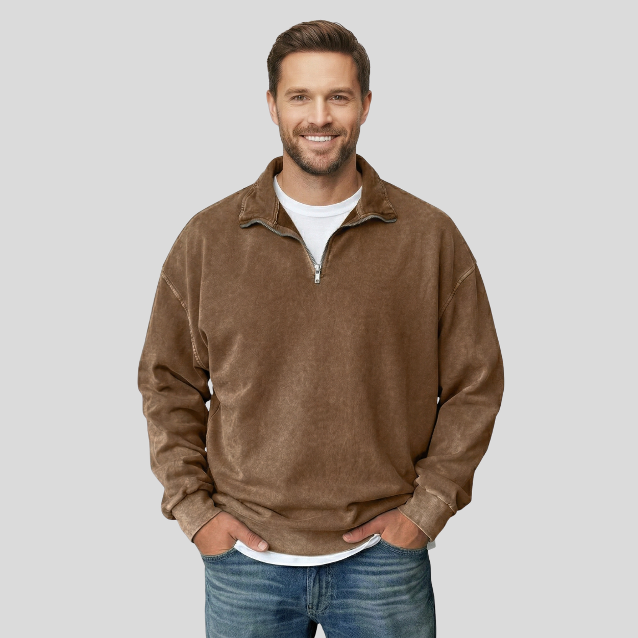 Classic Half Zip Collar Sweatshirt — view 6