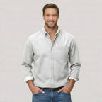 Classic Solid Long Sleeve Button Down Shirt — view 7