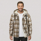 Everyday Plaid Flannel Sherpa Lined Hoodie Jacket — view 7