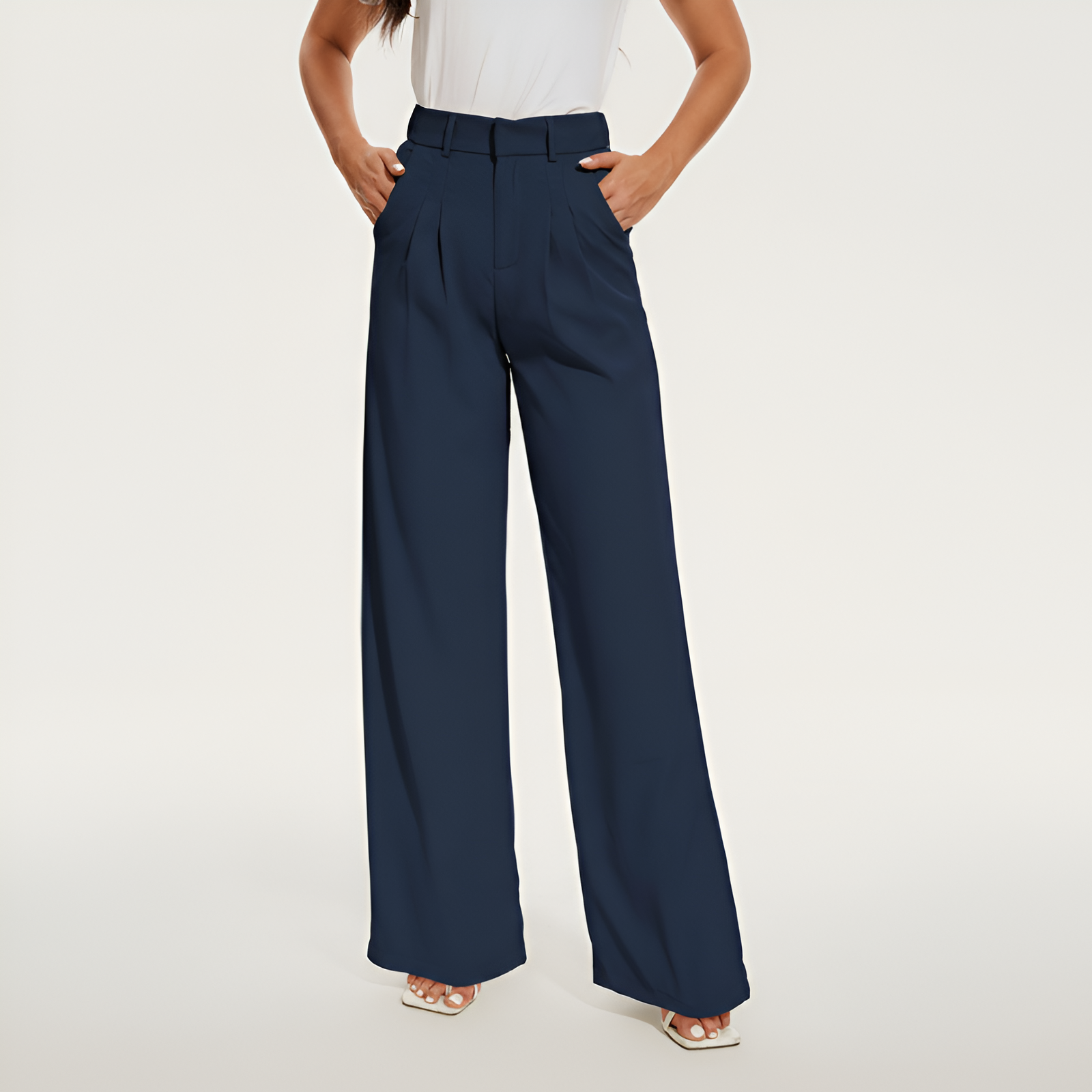 Pleated Front Tailored Full Length Pants — view 9