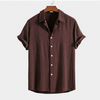 Rayon Linen Blend Button Up Shirt — view 11