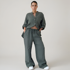 Minimal Button Up Co Ord Set For Women — view 10