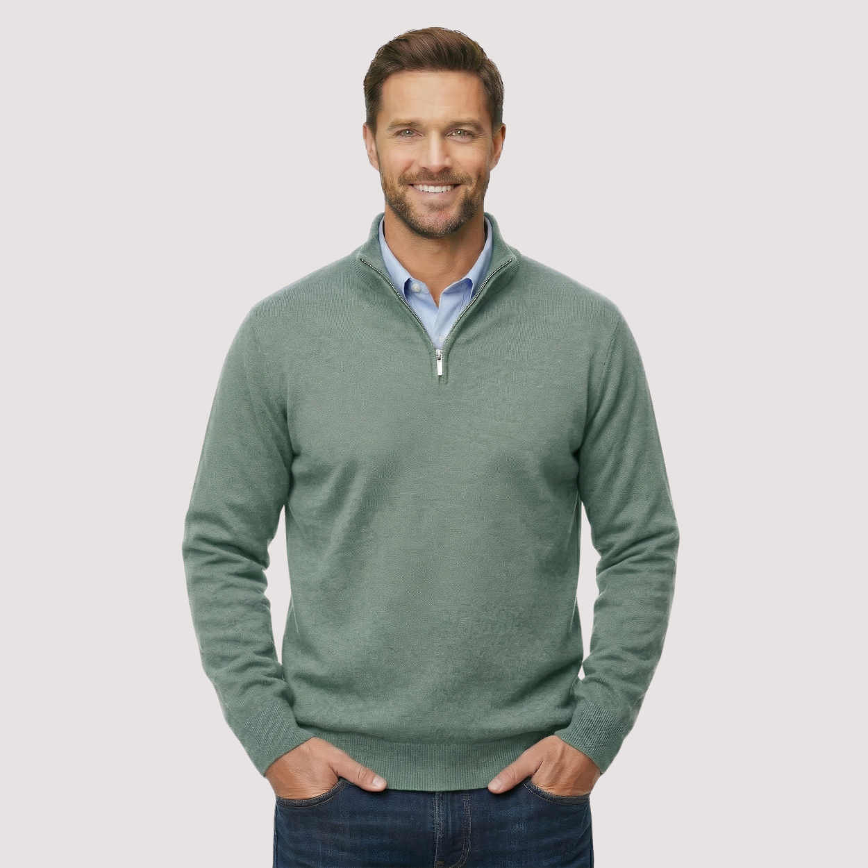 Classic Quarter Zip Pullover Sweater — view 8