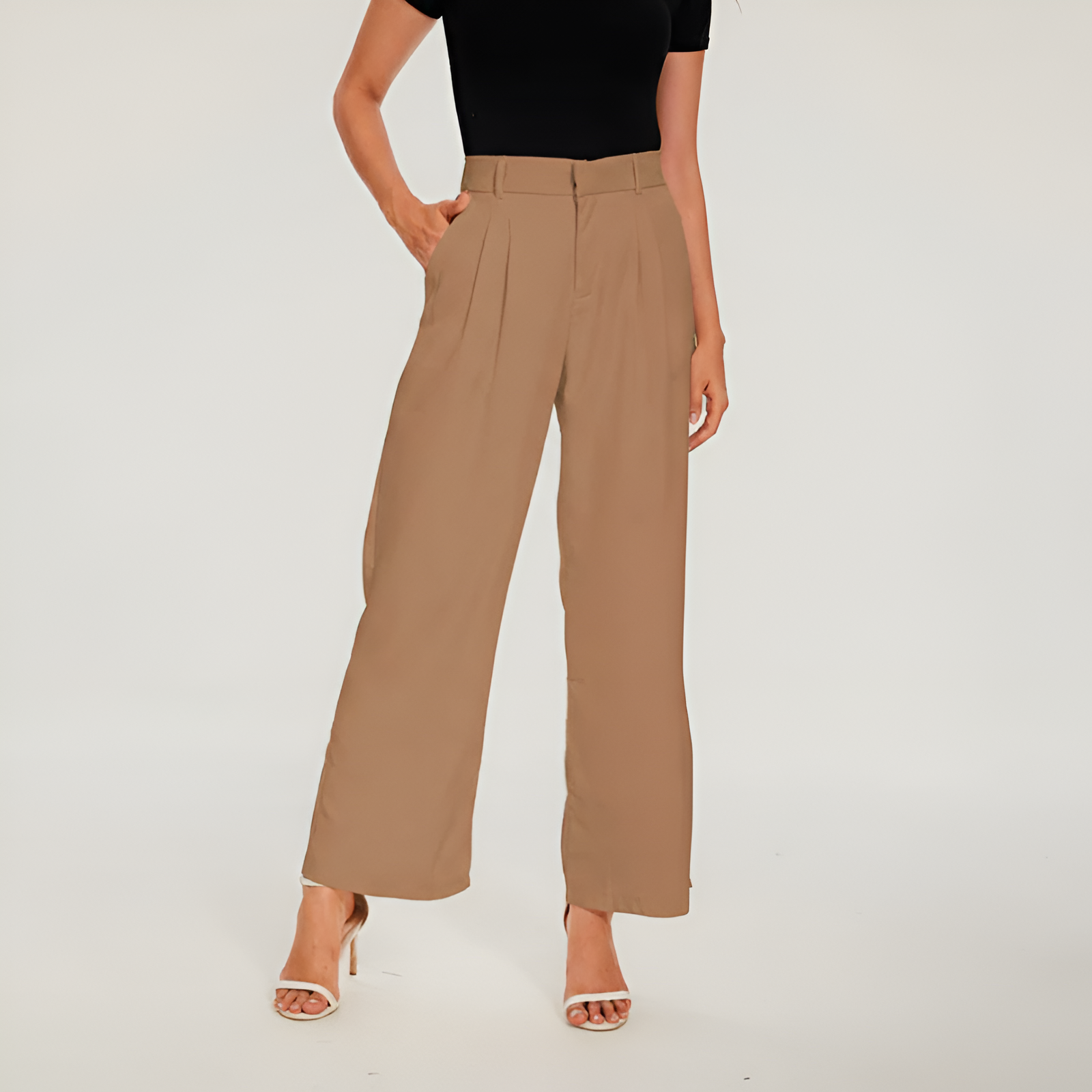 Pleated Front Tailored Full Length Pants — view 6