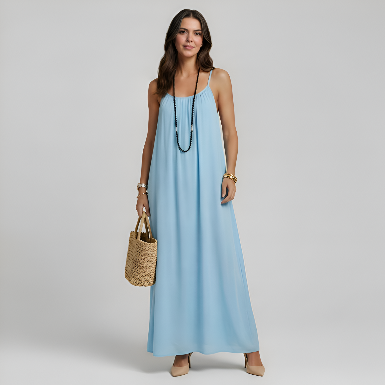 Adjustable Strap Cami Maxi Dress For Women — view 13