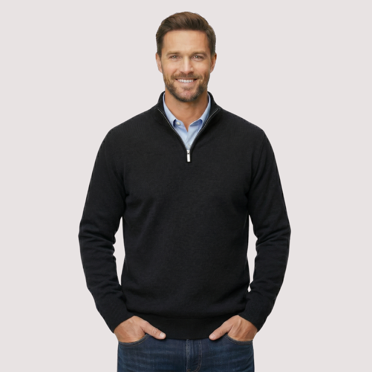 Classic Quarter Zip Pullover Sweater — view 10