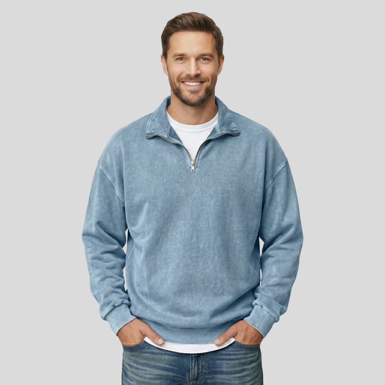 Classic Half Zip Collar Sweatshirt — view 9
