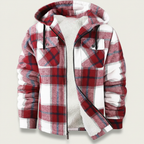 Sherpa Lined Plaid Flannel Zip Hoodie Jacket — view 22