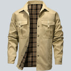 Plaid Lined Button Front Utility Jacket — view 13