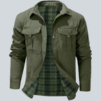 Plaid Lined Button Front Utility Jacket — view 5