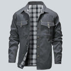 Plaid Lined Button Front Utility Jacket — view 7