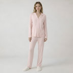 Bamboo Stretch Knit Long Sleeve Pajama Set For Women — view 10