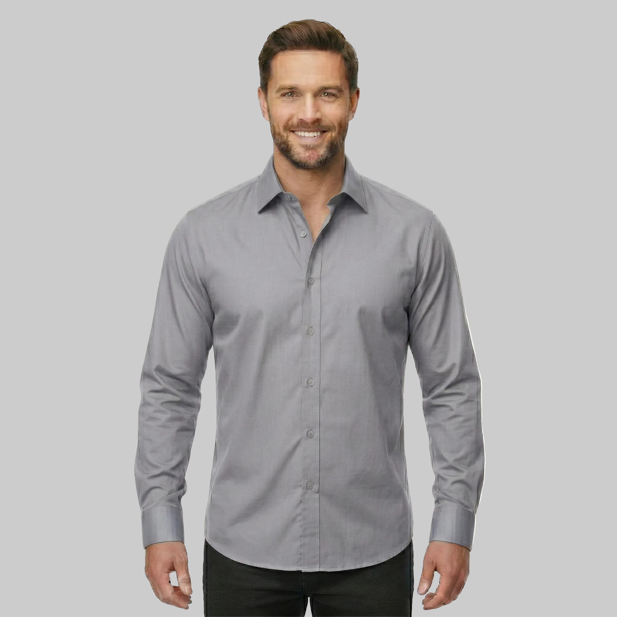 Classic Stretch Long Sleeve Button Down Shirt — view 35