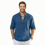 Classic Linen Long Sleeve Casual T Shirt — view 3