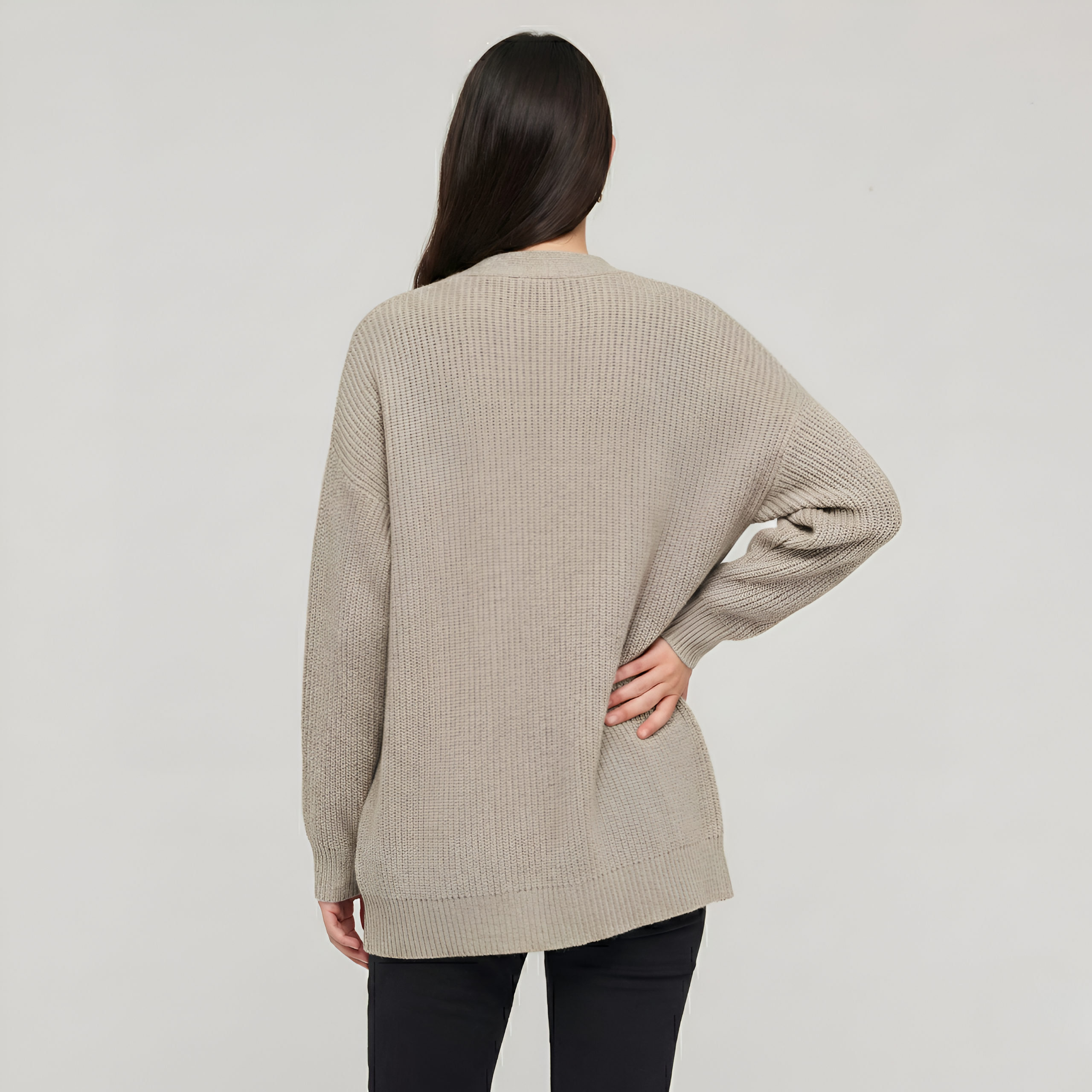 Soft Knit Cashmere Cocoon Front Button Cardigan — view 6