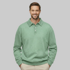 Classic Fit Cashmere Long Sleeve Polo T Shirt — view 4