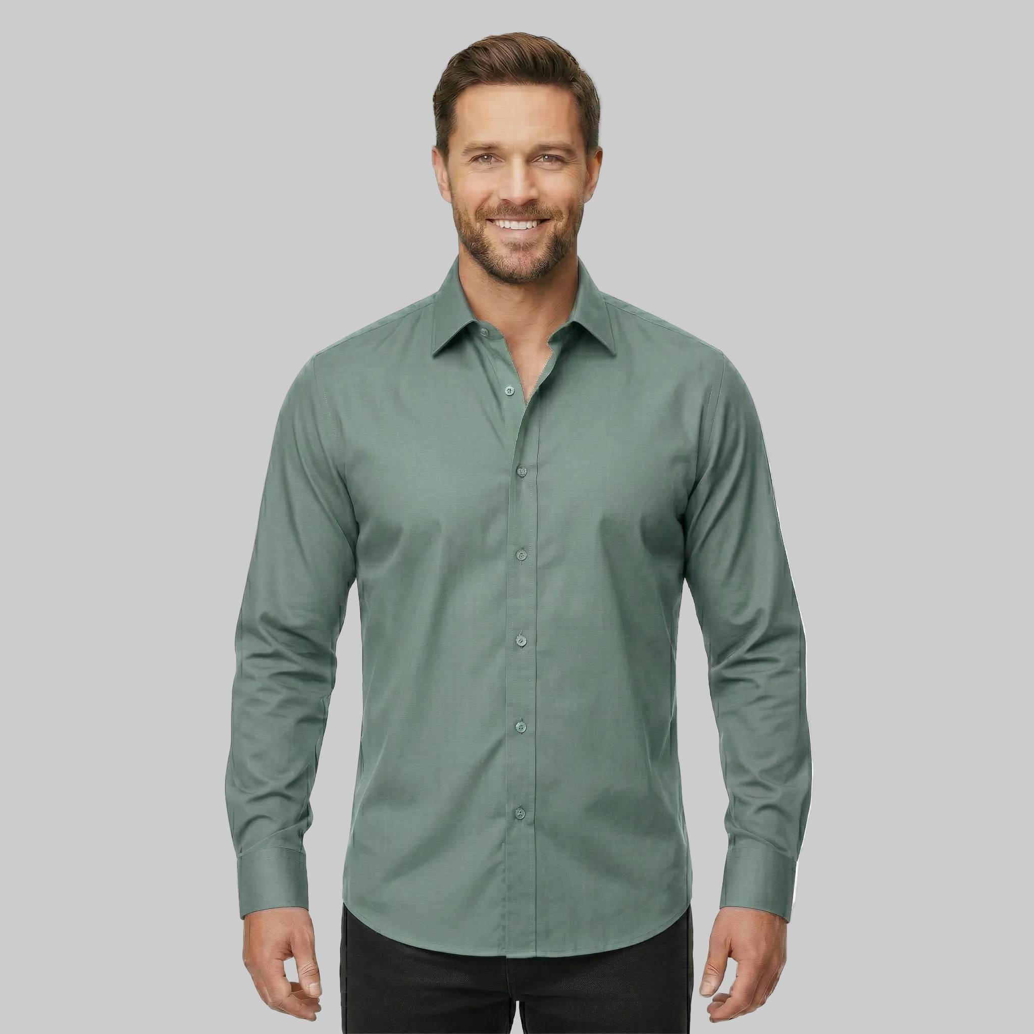 Classic Stretch Long Sleeve Button Down Shirt — view 11