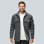 Plaid Lined Button Front Utility Jacket — view 6