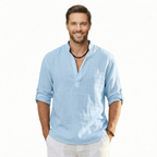 Classic Linen Long Sleeve Casual T Shirt — view 4