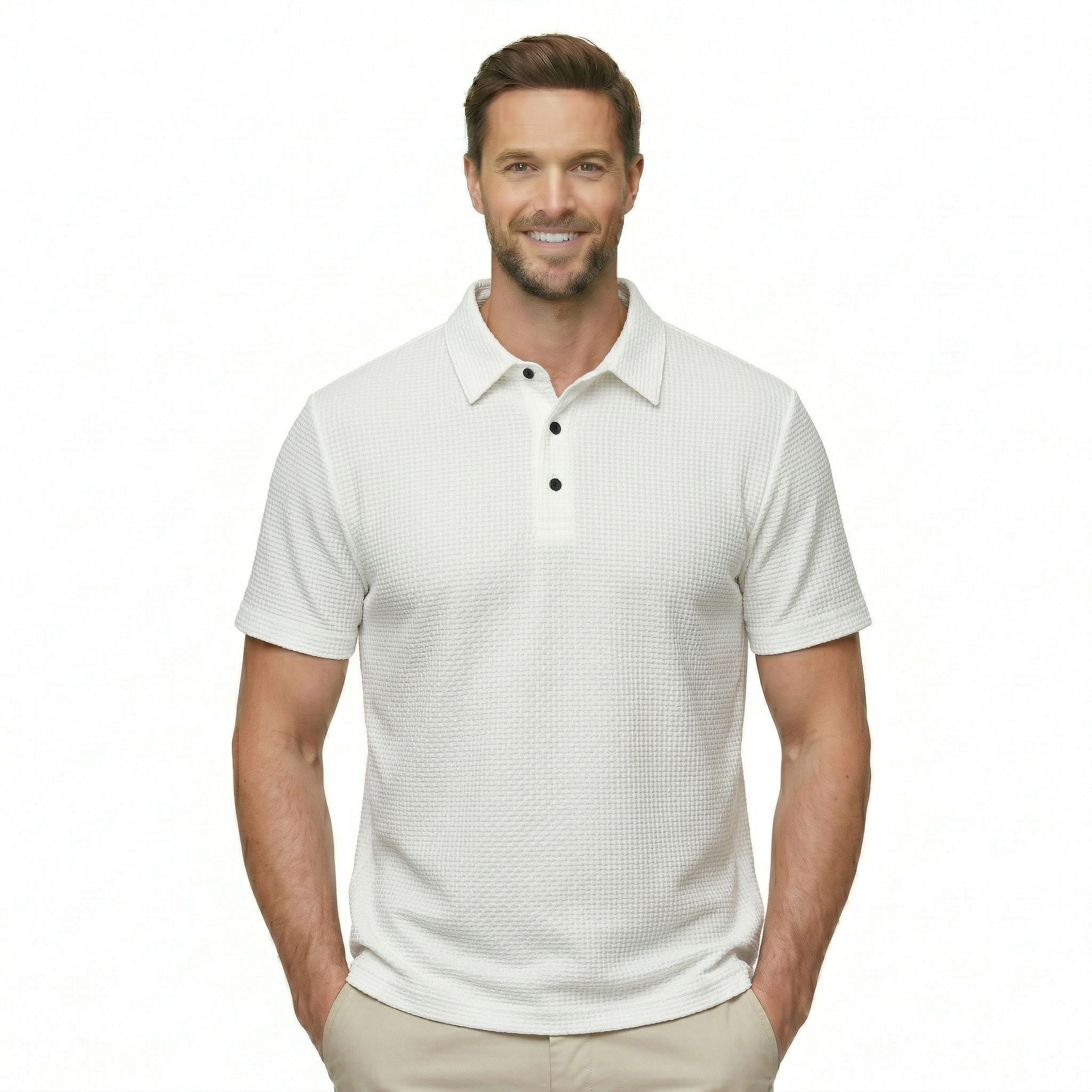 Ice Silk Textured Polo T Shirt — view 3