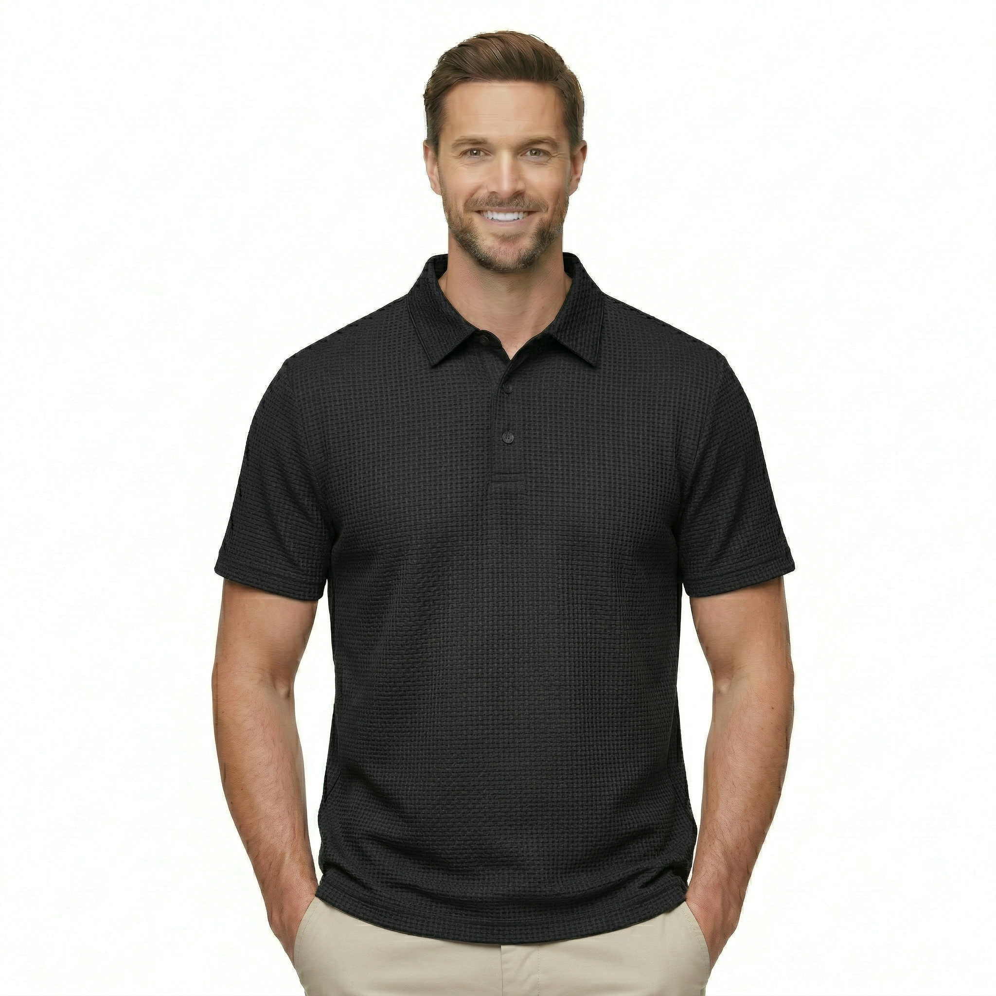 Ice Silk Textured Polo T Shirt — view 5