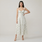 Floral Printed A Line Midi Dress For Women — view 6