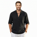 Classic Linen Long Sleeve Casual T Shirt