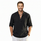Classic Linen Long Sleeve Casual T Shirt