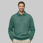 Classic Fit Cashmere Long Sleeve Polo T Shirt — view 3